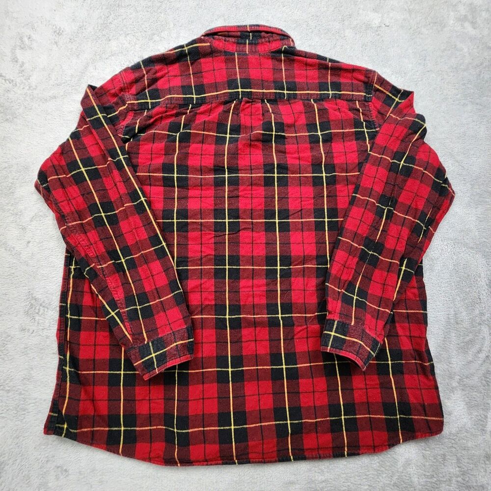 L.L. Bean Men’s XXL Red Black Plaid Flannel Button Up Traditional Fit Cotton - Picture 5 of 7